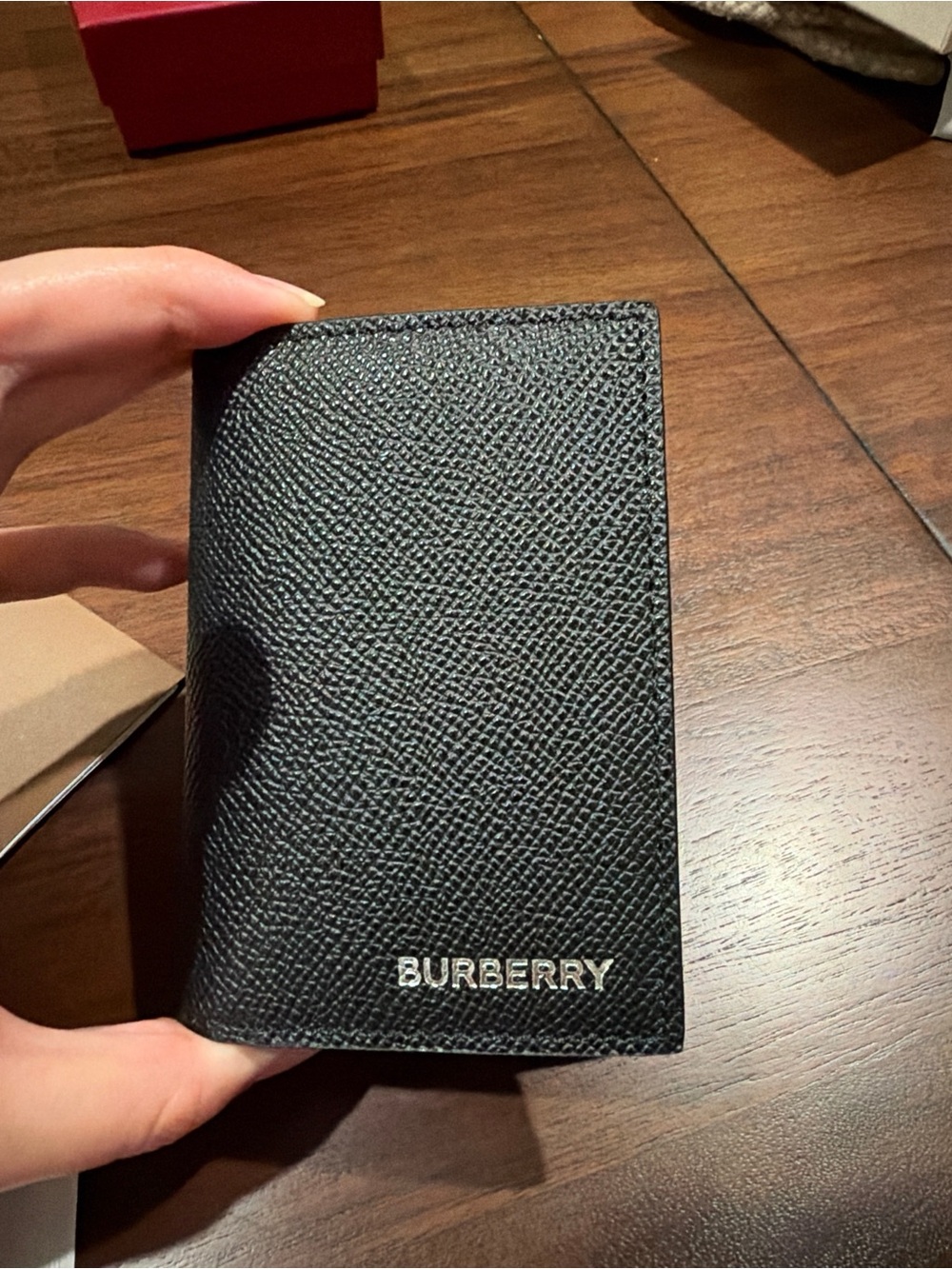 Burberry Black Leather Card & Key Sleeve
